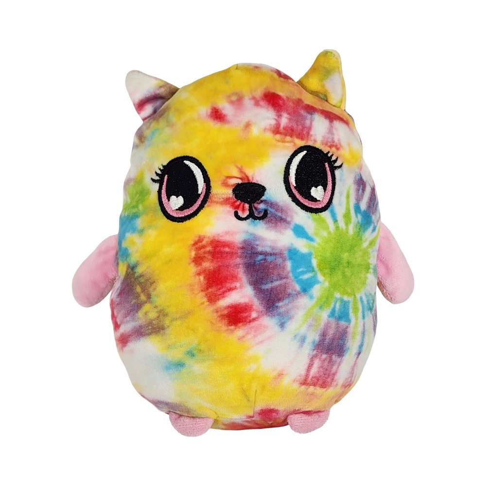 Beverly Hills Teddy Bear Co Tie Dye Rainbow Cat Plush 8‎ Inch Heart Eyes 2021